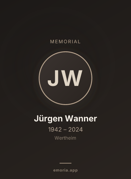 Memorial portrait of Jürgen Wanner