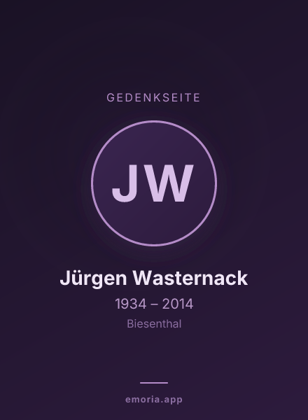 Gedenkportrait von Jürgen Wasternack