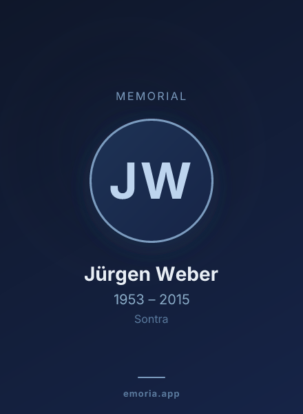 Memorial portrait of Jürgen Weber