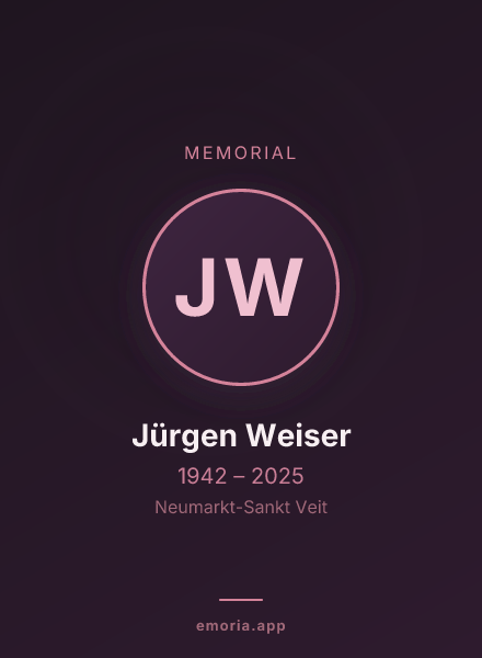 Memorial portrait of Jürgen Weiser