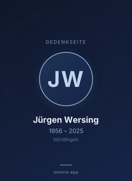 Gedenkportrait von Jürgen Wersing