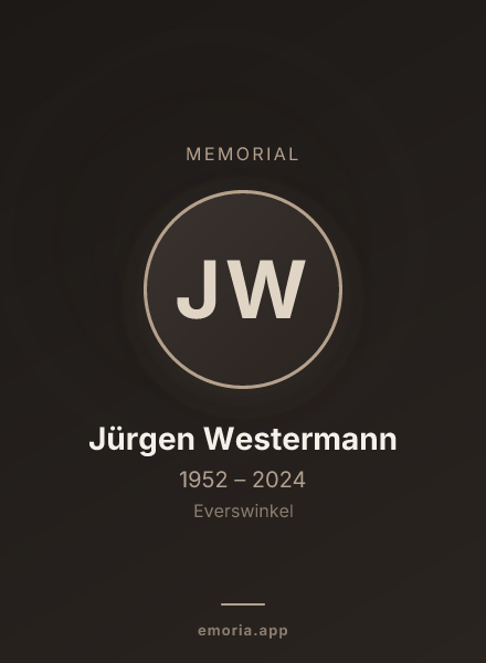 Memorial portrait of Jürgen Westermann