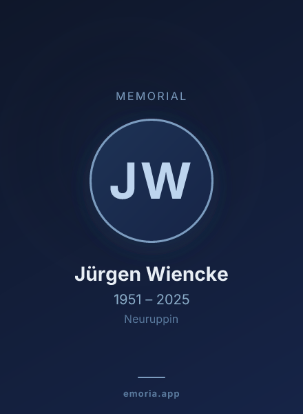 Memorial portrait of Jürgen Wiencke
