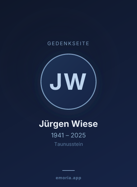 Gedenkportrait von Jürgen Wiese