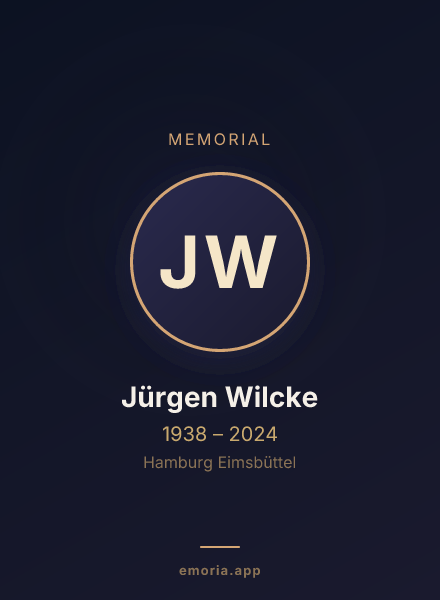 Memorial portrait of Jürgen Wilcke