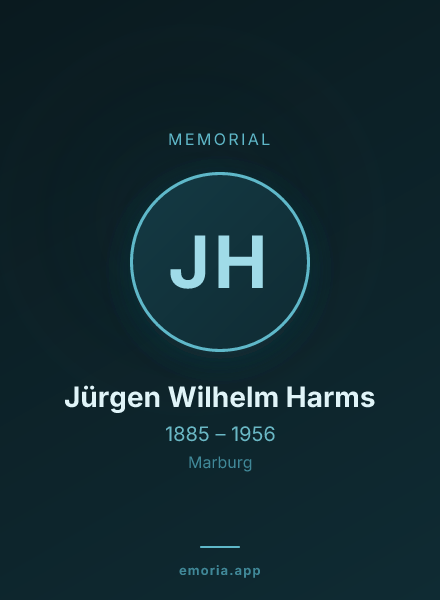 Memorial portrait of Jürgen Wilhelm Harms