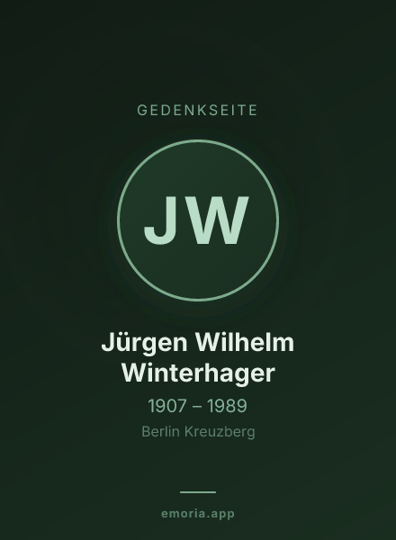 Gedenkportrait von Jürgen Wilhelm Winterhager