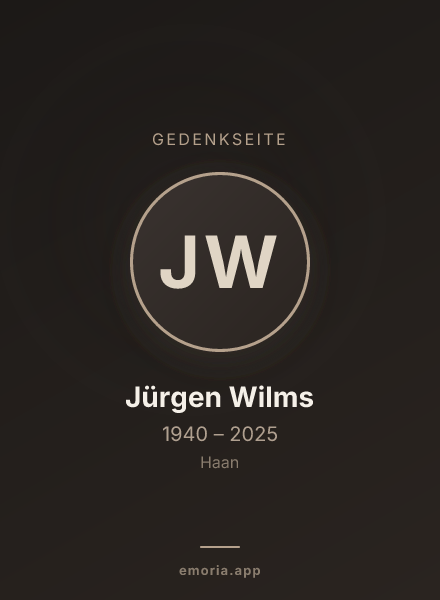 Gedenkportrait von Jürgen Wilms