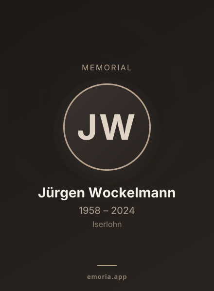Memorial portrait of Jürgen Wockelmann