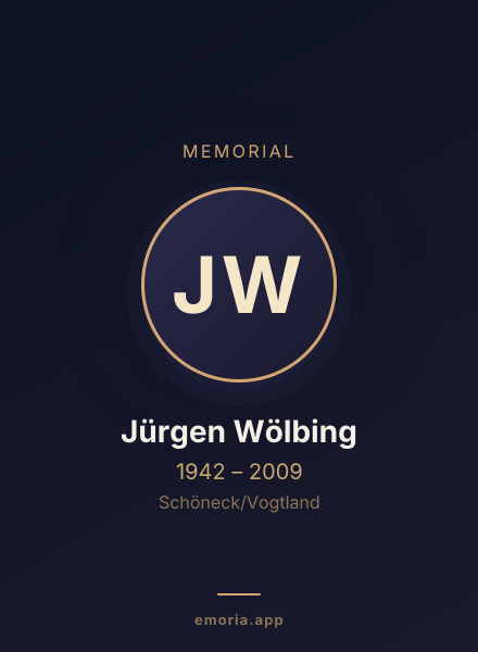 Memorial portrait of Jürgen Wölbing