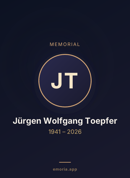 Memorial portrait of Jürgen Wolfgang Toepfer