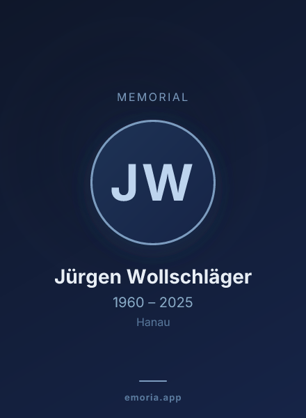 Memorial portrait of Jürgen Wollschläger