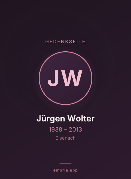 Gedenkportrait von Jürgen Wolter