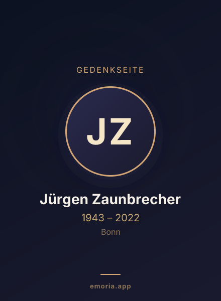 Gedenkportrait von Jürgen Zaunbrecher