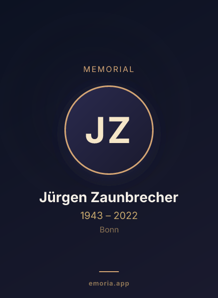 Memorial portrait of Jürgen Zaunbrecher