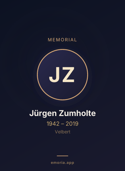 Memorial portrait of Jürgen Zumholte