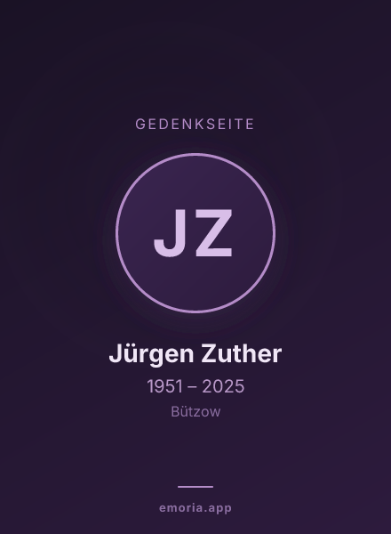 Gedenkportrait von Jürgen Zuther