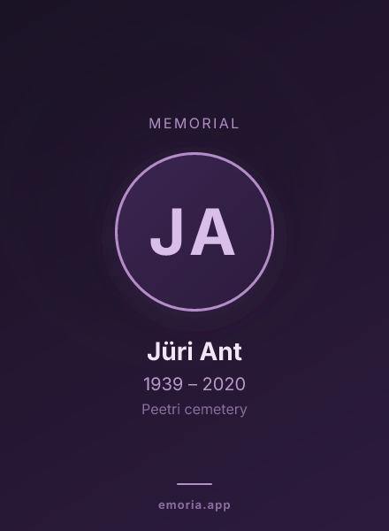 Memorial portrait of Jüri Ant
