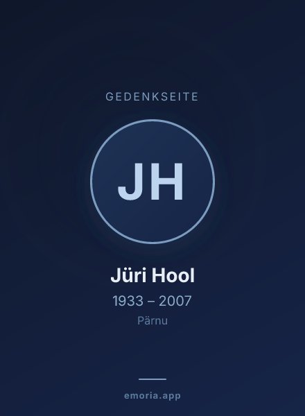 Gedenkportrait von Jüri Hool