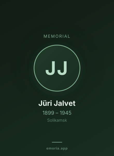 Memorial portrait of Jüri Jalvet