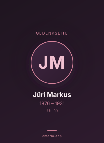Gedenkportrait von Jüri Markus
