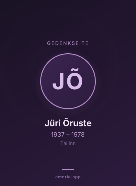 Gedenkportrait von Jüri Õruste