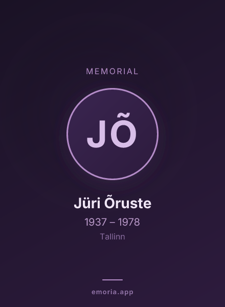Memorial portrait of Jüri Õruste