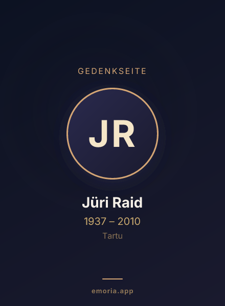 Gedenkportrait von Jüri Raid
