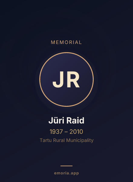 Memorial portrait of Jüri Raid