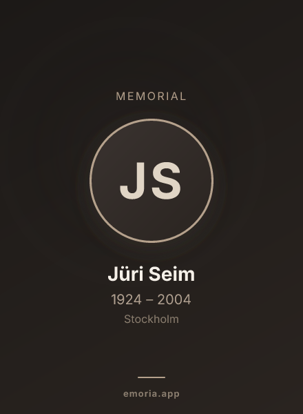 Memorial portrait of Jüri Seim