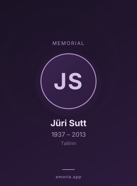Memorial portrait of Jüri Sutt