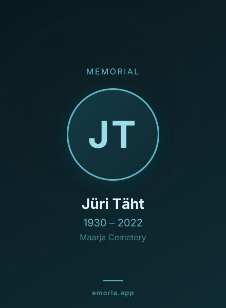 Memorial portrait of Jüri Täht