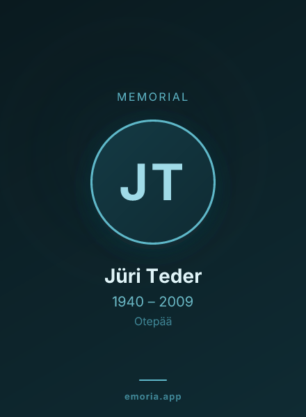 Memorial portrait of Jüri Teder