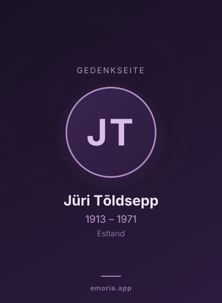 Gedenkportrait von Jüri Tõldsepp