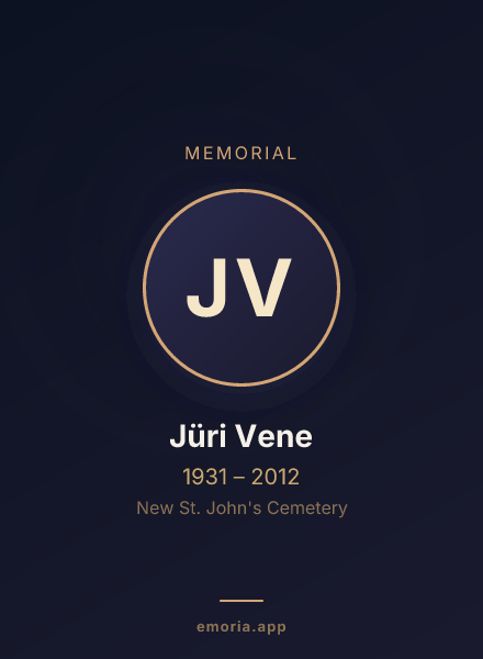Memorial portrait of Jüri Vene