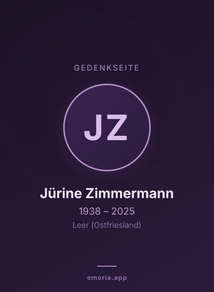 Gedenkportrait von Jürine Zimmermann