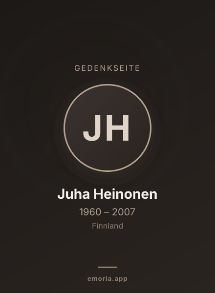 Gedenkportrait von Juha Heinonen