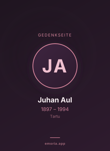 Gedenkportrait von Juhan Aul