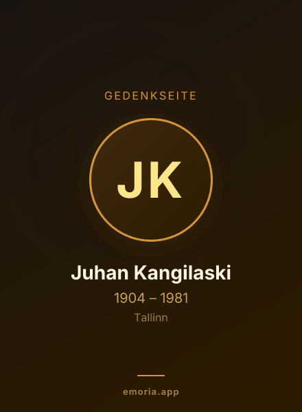 Gedenkportrait von Juhan Kangilaski