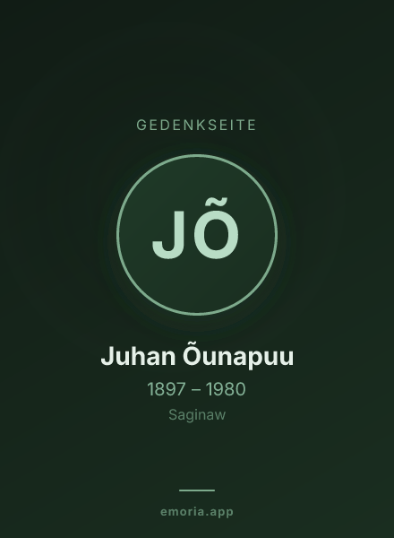 Gedenkportrait von Juhan Õunapuu