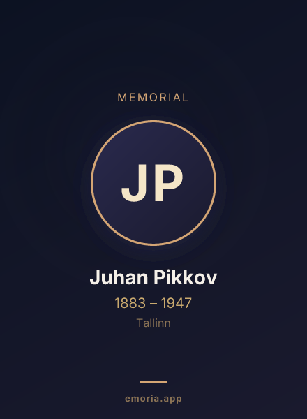 Memorial portrait of Juhan Pikkov