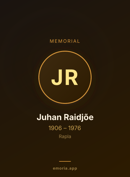 Memorial portrait of Juhan Raidjõe
