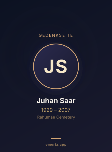 Gedenkportrait von Juhan Saar