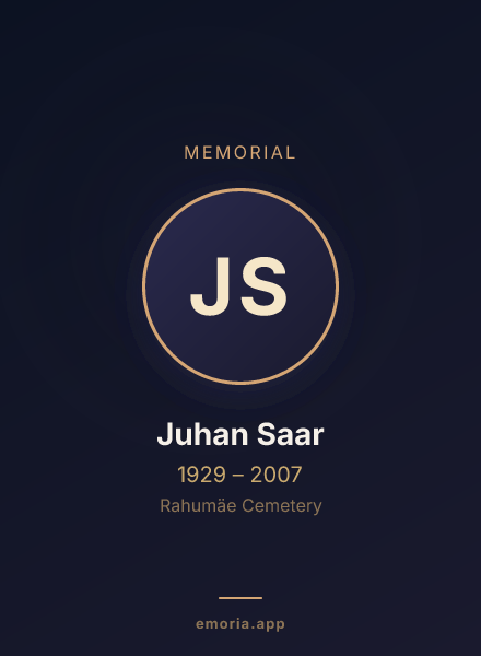 Memorial portrait of Juhan Saar
