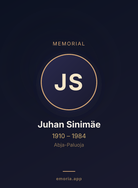 Memorial portrait of Juhan Sinimäe