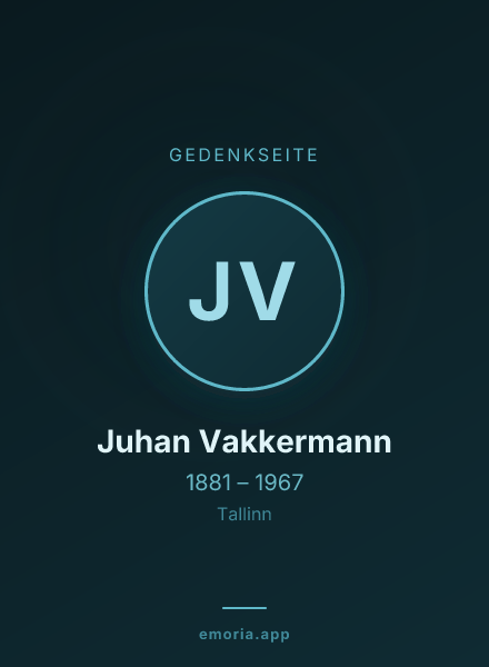 Gedenkportrait von Juhan Vakkermann
