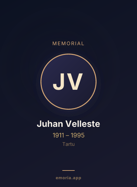 Memorial portrait of Juhan Velleste