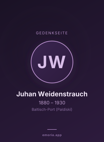 Gedenkportrait von Juhan Weidenstrauch