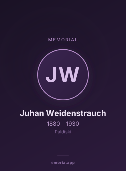Memorial portrait of Juhan Weidenstrauch