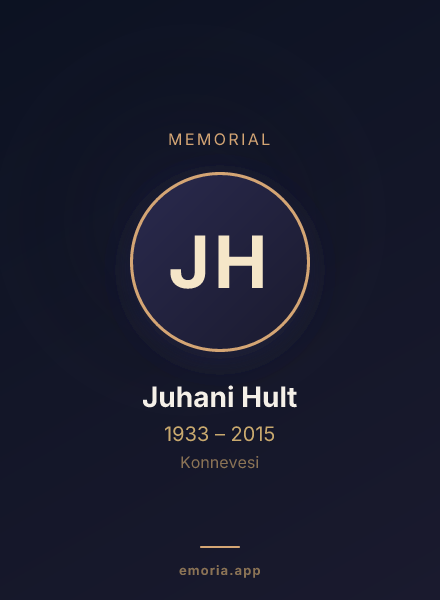 Memorial portrait of Juhani Hult